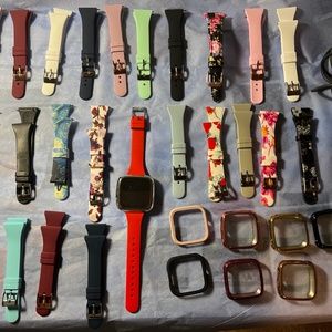 Fitbit Versa 2 with 25 bands, charger and screen protectors